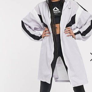 New Reebok Woven Long Sleeve Stirling Grey Bomber Collar 3/4 Length Jacket US XL